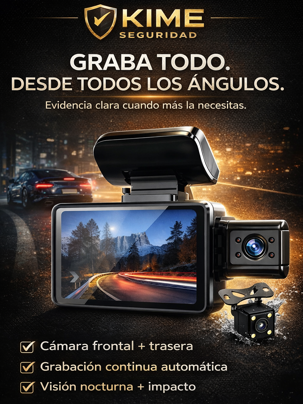 KIMÉ GuardianCam™ | Protección 24/7 donde quiera que estés.